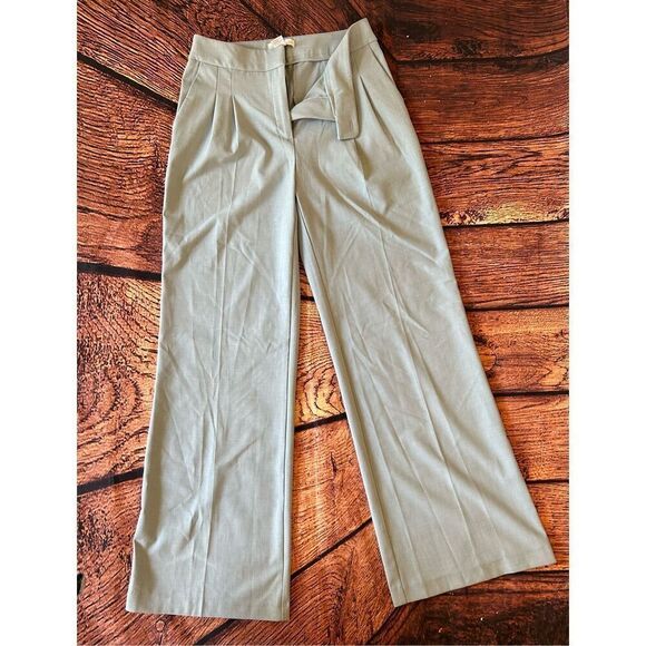 House Of Harlow 1960 Pleated Textured Dress Trousers Pants Light Blue‎ Sz 10 - Picture 1 of 14